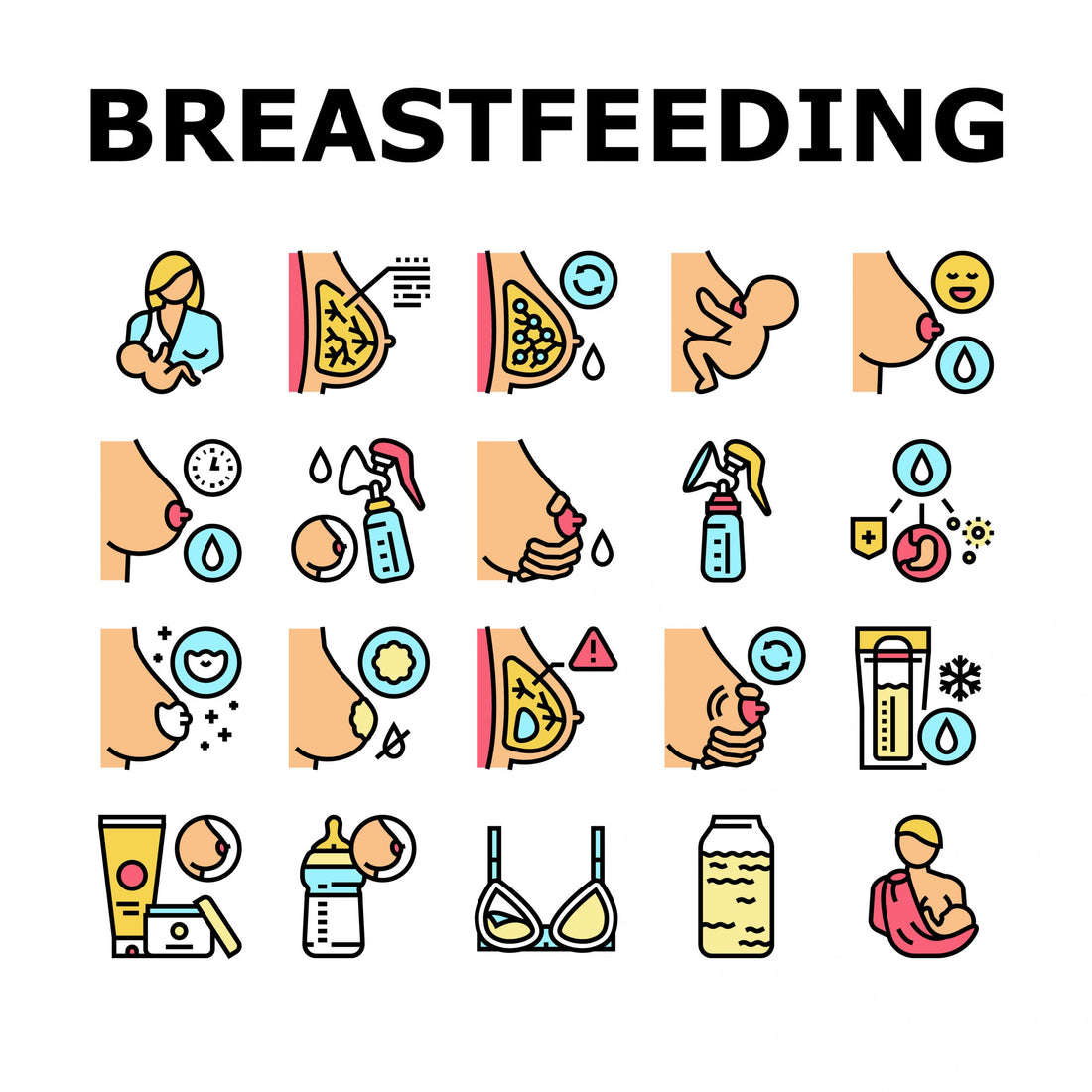 Toca tus senos en la etapa de lactancia